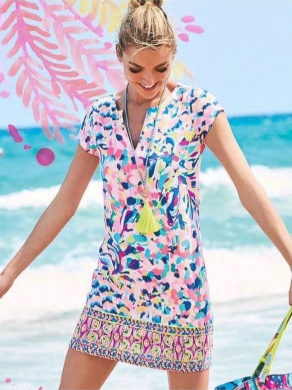 Lilly Pulitzer Sophiletta Tropical V-Neck Dress💕